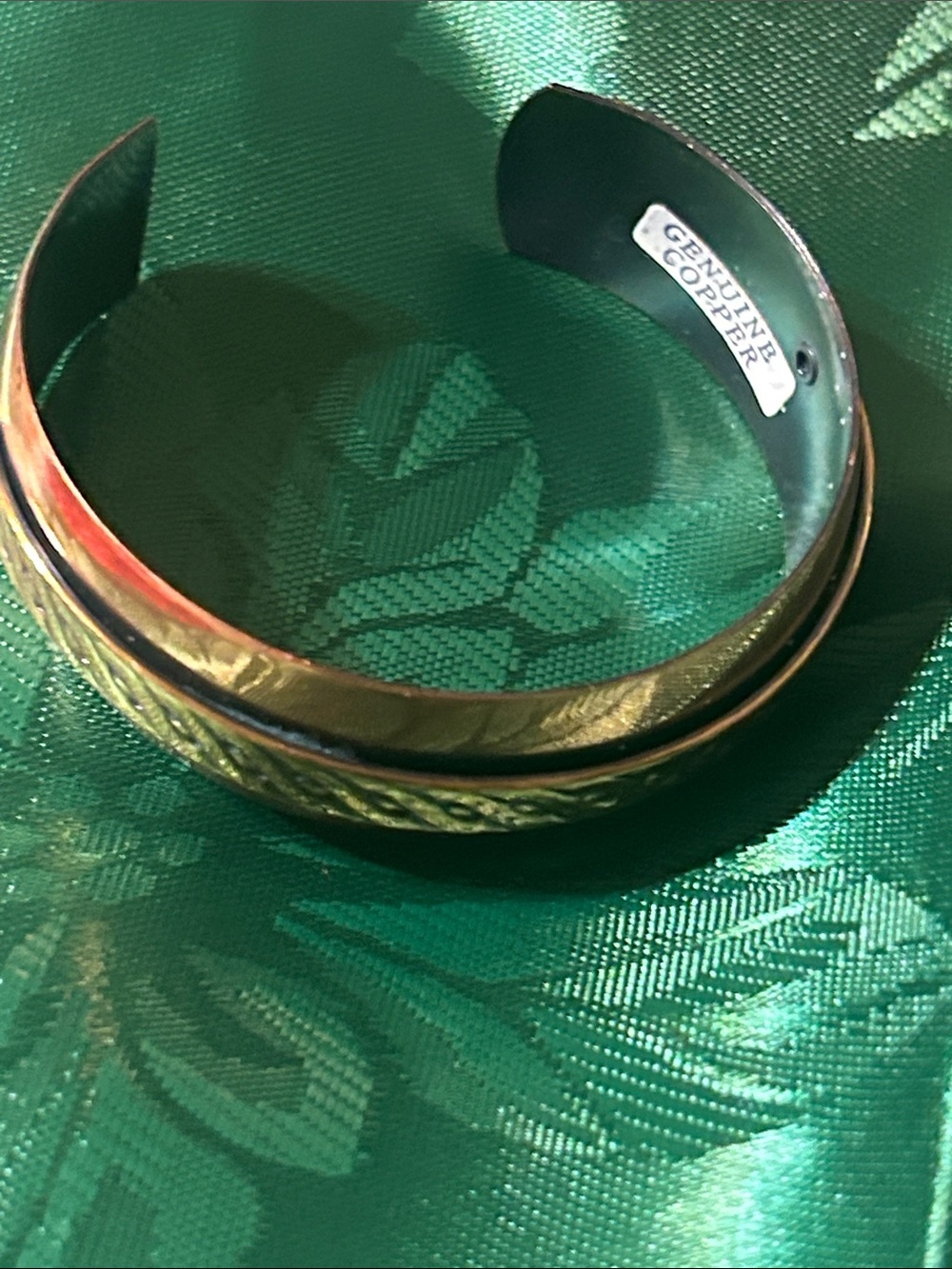 Genuine Copper Gold-Tone Open Cuff Bracelet